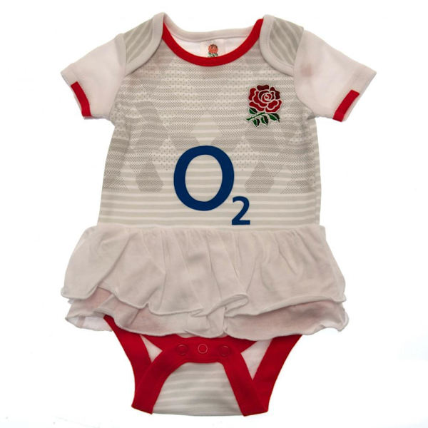 England RFU Baby Crest Tutu Kjolf Body 6-9 Månader Vit/Röd White/Red 6 ...