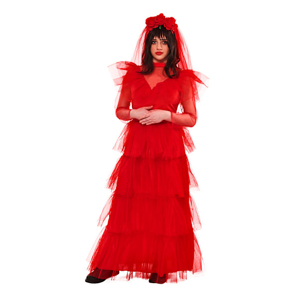 Beetlejuice Kvinno/Damklänning Lydia Deetz Bröllopskostym L R Red L