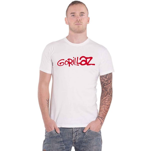 Gorillaz Unisex Vuxen Logo Bomull T-shirt M Vit White M