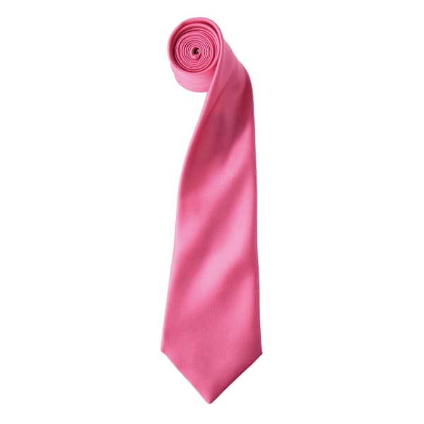Premier Mens Plain Satin Tie (Narrow Blade) One Size Fuchsia Fuchsia One Size