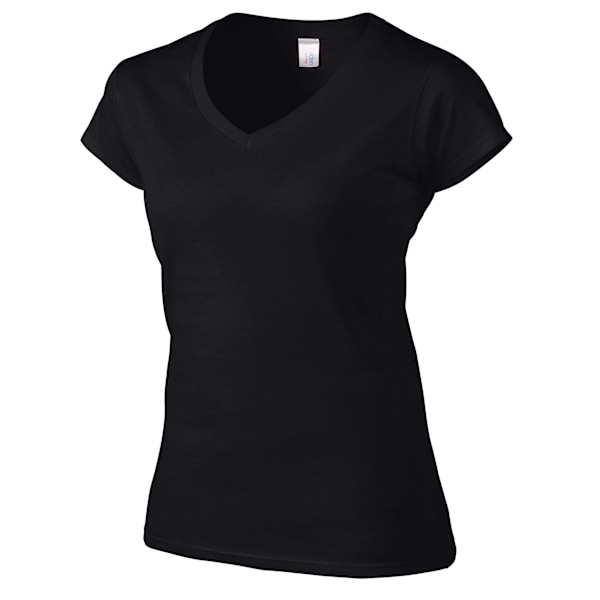 Gildan Dam/Damer Soft Touch V-ringad T-shirt XL Svart Black XL
