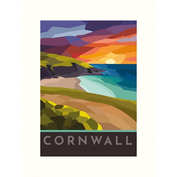 Georgina Westley Cornwall Glasmålningstryck 40cm x 30cm Multi Multicoloured 40cm x 30cm