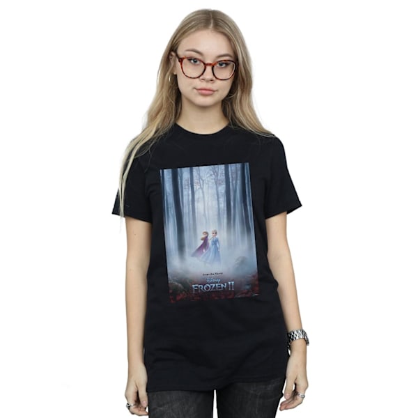 Disney Dam/Kvinnor Frozen 2 Film Affisch Bomull Boyfriend T-S Black L