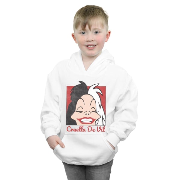 Disney Boys Cruella De Vil Hoodie med cropped Head 5-6 år Vit White 5-6 Years