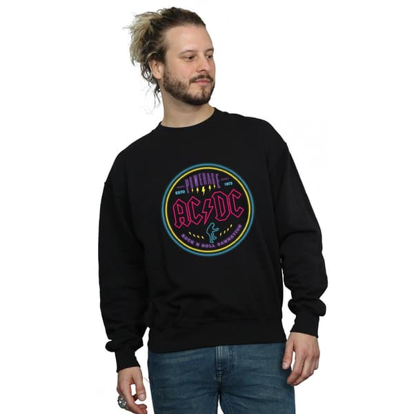 AC/DC Herr Circle Neon Sweatshirt S Svart Black S