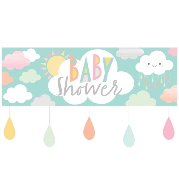 Creative Party Sun & Clouds Baby Shower Banner One Size Multico Multicoloured One Size