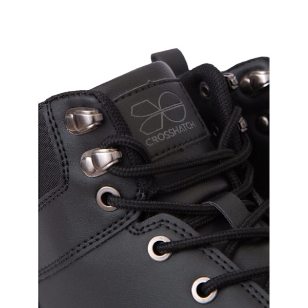 Crosshatch Staiger läder sneakers för män 9 UK svart Black 9 UK