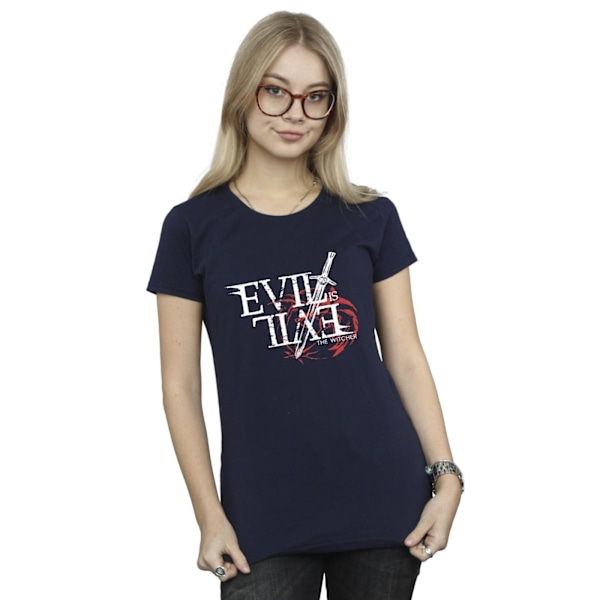 Netflix Dam/Kvinnor The Witcher Evil Is Evil Bomull T-shirt L Navy Blue L