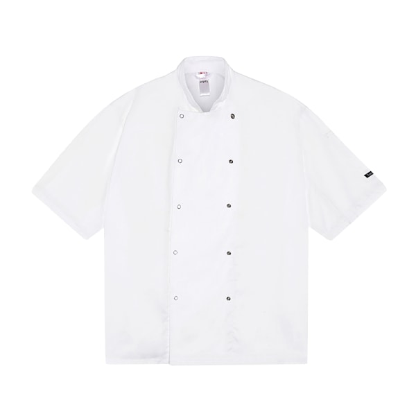 Dennys Unisex Vuxen Tryckknapp Långärmad Kockjacka M Vit White M