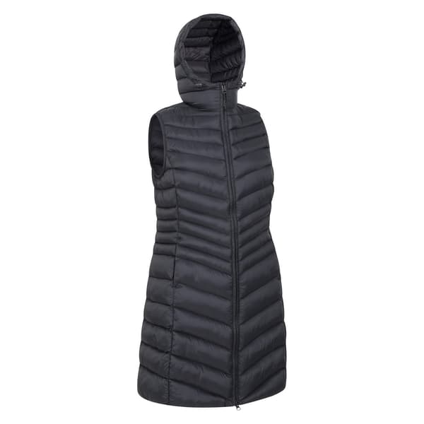 Mountain Warehouse Florence Vadderad Lång Gilet Dam 10 Black 10 UK