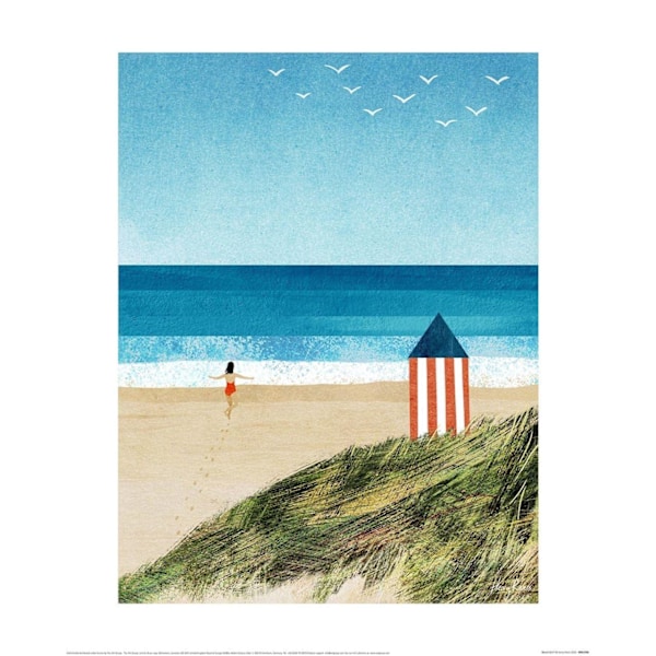 Henry Rivers Beach Girl I Print 50cm x 40cm x 0.21cm Blå/Beige Blue/Beige/Green 50cm x 40cm x 0.21cm