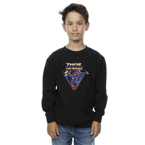 Marvel Boys Thor Love And Thunder Logo Triangle Sweatshirt 5-6 Black 5-6 Years