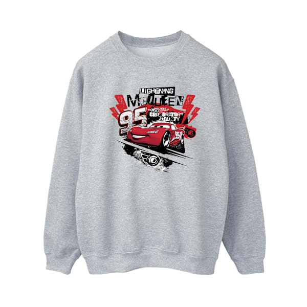 Disney Dam/Kvinnor Bilar Blixten McQueen Collage Sweatshirt Sports Grey L