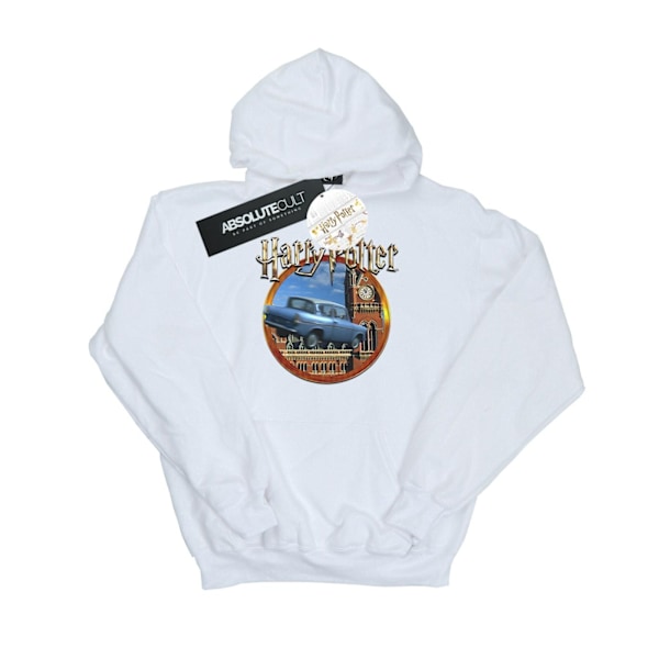 Harry Potter Pojkar Flygande Bil Hoodie 7-8 År Vit White 7-8 Years