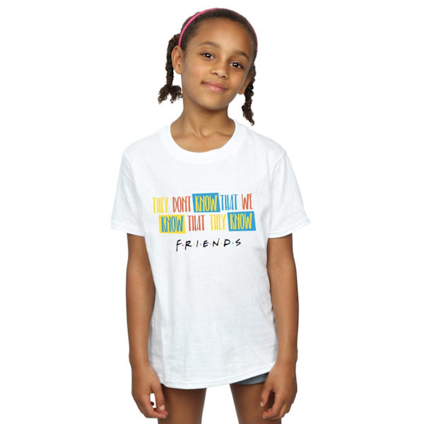 Friends Girls They Don´t Know Script Bomull T-shirt 3-4 år W White 3-4 Years