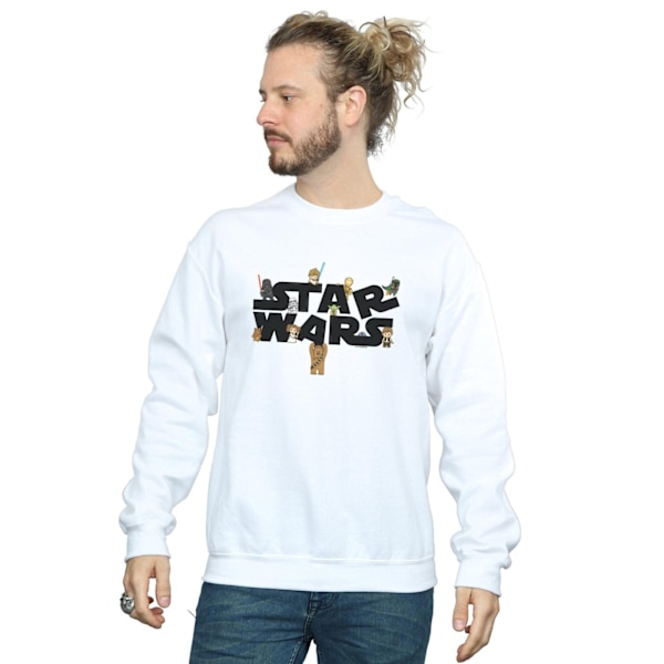 Star Wars Mens Kiddie Logo Sweatshirt 5XL Vit White 5XL