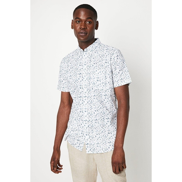 Maine herr floral kortärmad skjorta 5XL grå Grey 5XL