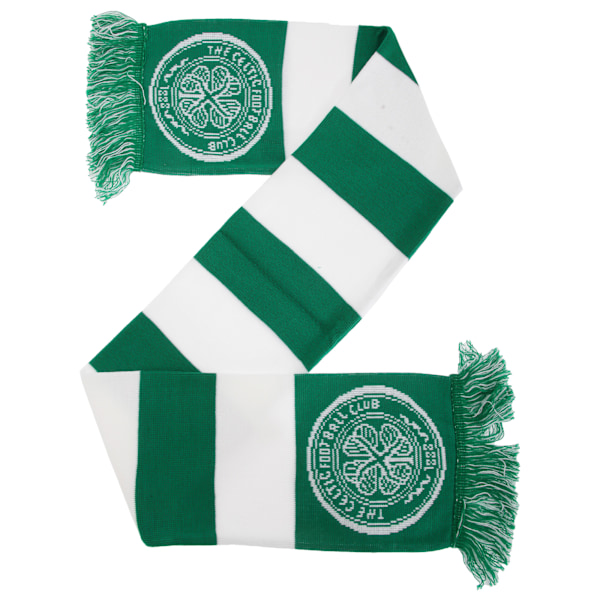 Celtic FC Officiell Fotbollssupportrars Crest/Logobar Scarf One Green/White One Size