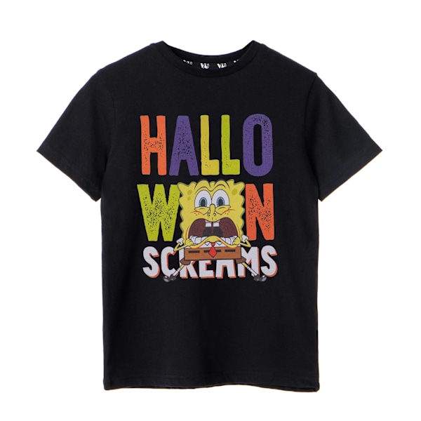 SpongeBob SquarePants Barn Halloween Skrik T-shirt för barn Black 13-14 Years