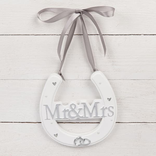 Amore Mr & Mrs Bröllopsskylt i harts, en storlek, vit White One Size