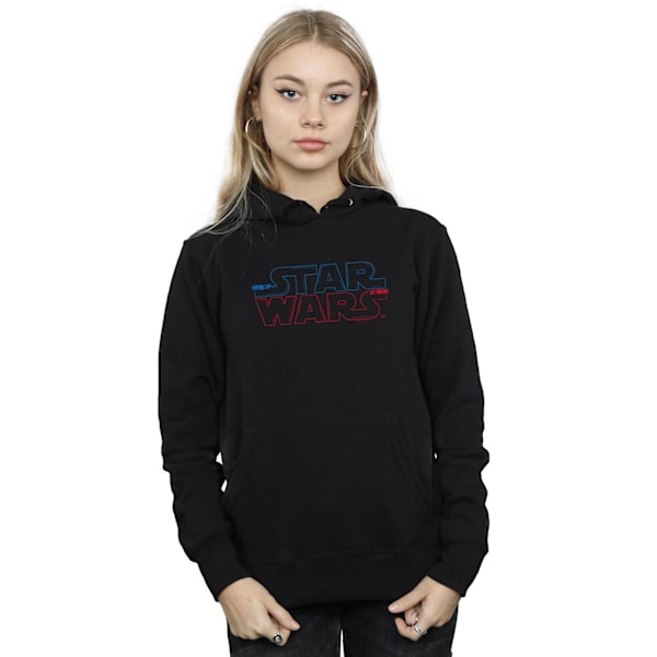 Star Wars Dam/Kvinnor Ljussabel Logotyp Hoodie XL Svart Black XL