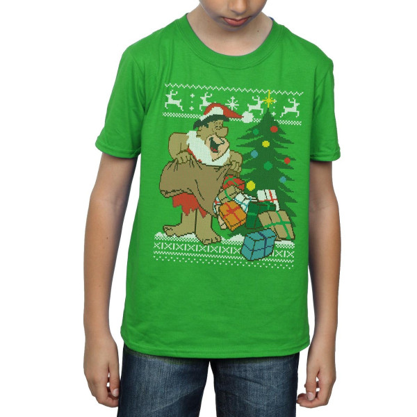 The Flintstones Boys Jul Fair Isle T-Shirt 7-8 År Iris Irish Green 7-8 Years