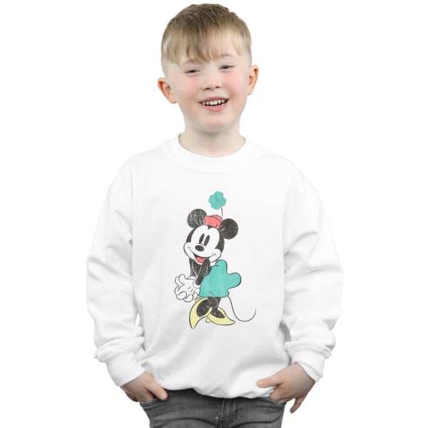 Disney Boys Minnie Mouse Shamrock Hat Sweatshirt 7-8 Years Whit White 7-8 Years