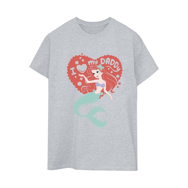 Disney Dam/Damer The Little Mermaid Love Daddy Bomull Boyfriend T-Shirt 4XL Sports Grey Sports Grey 4XL