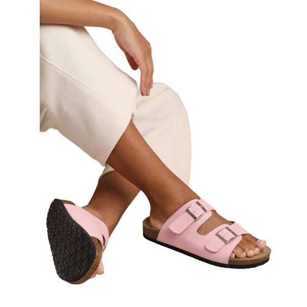 Where's That From Dam/Damer Willow Nubuck Spänne Detalj Fla Pink 3 UK