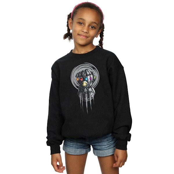 Marvel Girls Avengers Infinity War Power Fist Sweatshirt 7-8 år Black 7-8 Years