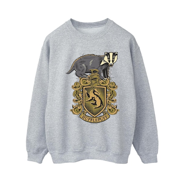 Harry Potter Dam/Kvinnor Hufflepuff Sketch Crest Sweatshirt M Sports Grey M