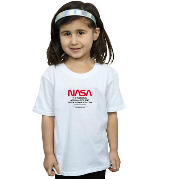 NASA Girls Worm Blurb Bomull T-shirt 7-8 år Vit White 7-8 Years