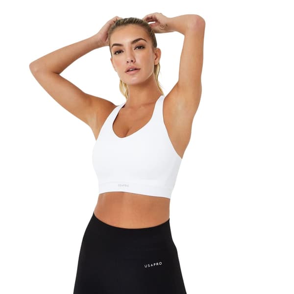USA Pro Dam/Dam Hög Stöd Sport-BH 38D Vit White 38D