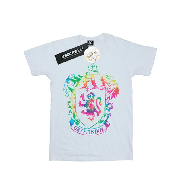 Harry Potter T-shirt i bomull med tie-dye-infill och Gryffindors vapen för flickor White 3-4 Years