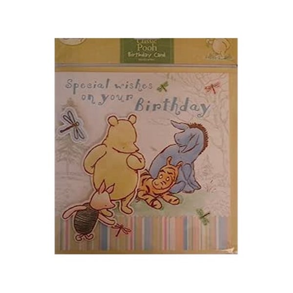 Winnie the Pooh Klassiskt Födelsedagskort En Storlek Flerfärgad Multicoloured One Size