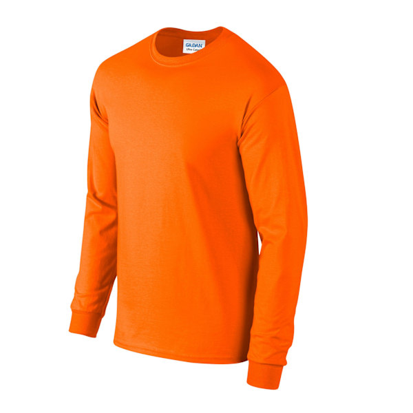 Gildan Unisex Vuxen Ultra Plain Bomulls T-shirt med Lång Ärm 4XL Safety Orange 4XL