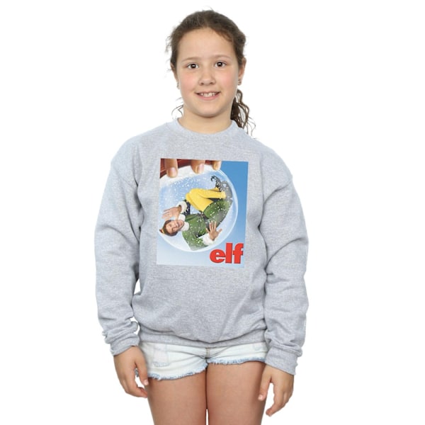 Elf Girls Snow Globe Poster Sweatshirt 5-6 år Sportgrå Sports Grey 5-6 Years