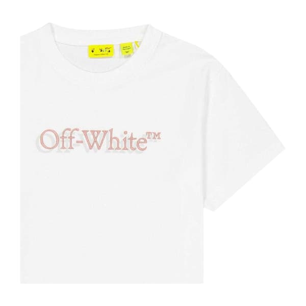 Off White T-shirt med rund hals och texttryck för barn 12 år Off White 12 Years