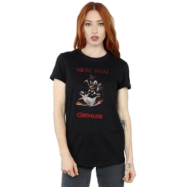 Gremlins Dam/Damer Spike Distressed Poster Bomull Boyfriend Black M