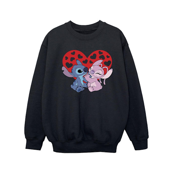 Disney Girls Lilo & Stitch Hearts Sweatshirt 12-13 år Svart Black 12-13 Years