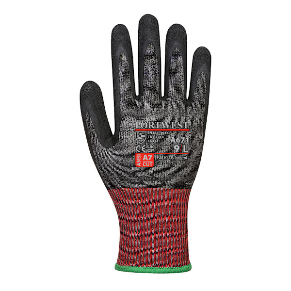 Portwest Unisex Adult A671 CS F13 Latex Cut Resistant Gloves XS Black XS