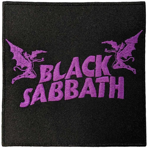 Black Sabbath Daemons Woven Wavy Logo Iron On Patch One Size Bl Black/Purple One Size