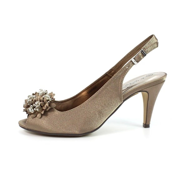 Lunar Dam/Dam Sabrina Corsage Court Shoes 6 UK Taupe Taupe 6 UK