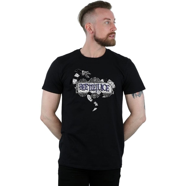 Beetlejuice Unisex Adult Sandworm Logo T-shirt S Svart Black S