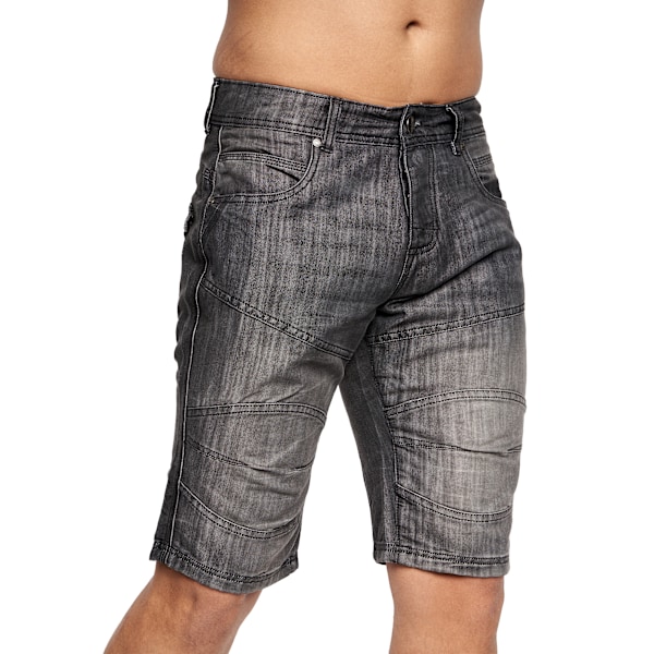 Crosshatch Winston MVE Denim Shorts 30R Black Wash för män Black Wash 30R