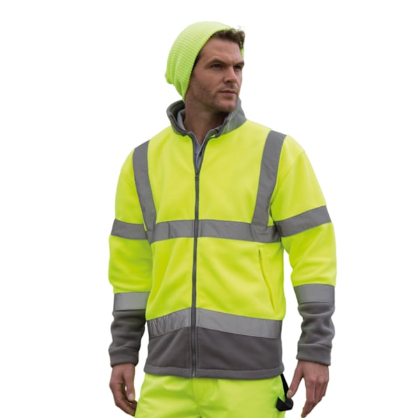Result Herr Hi-Vis Microfleece Säkerhetsjacka 4XL Fluro Gul Fluro Yellow 4XL