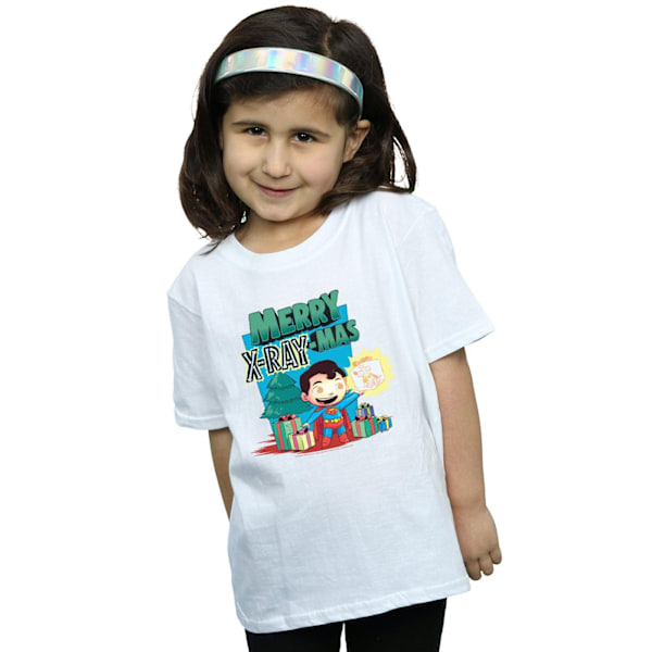 DC Comics Girls Super Friends Merry X-RayMas Bomull T-shirt 7-8 White 7-8 Years