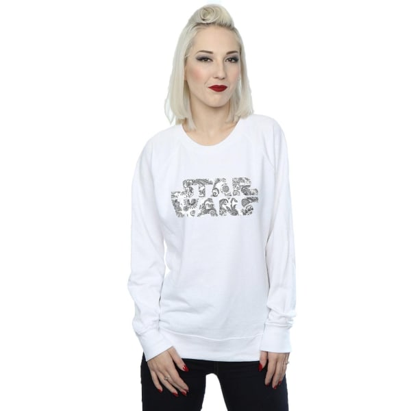 Star Wars Prydnadslogo för dam/dam sweatshirt S Vit White S