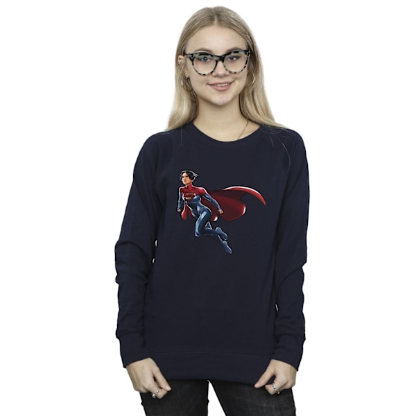 DC Comics Dam/Kvinnor The Flash Supergirl Sweatshirt S Marinblå B Navy Blue S