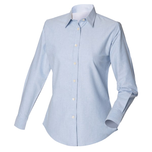 Henbury Damkläder/Dam Långärmad Klassisk Oxford Arbetsskjorta XL Blue XL
